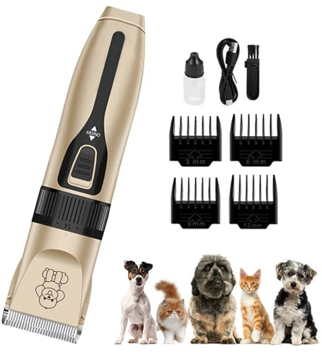 Tondeuse pour chiens | Tondeuse silencieuse avec charge USB pour chiens, tondeuse sans fil avec design ergonomique pour toutes les races