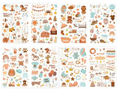 4 Feuilles Autocollant Mariage Livre D'or, Autocollants Sticker Mariage Livre d'or Album Photo de Mariage Romantiques et Imperméables Autocollants de scrapbooking pour Bébé pour fille et Garçon