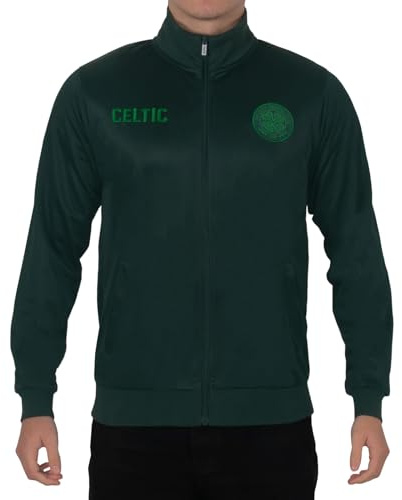 Celtic FC - Chaqueta de entrenamiento oficial - Para hombre - Estilo retro - Verde bosque - L