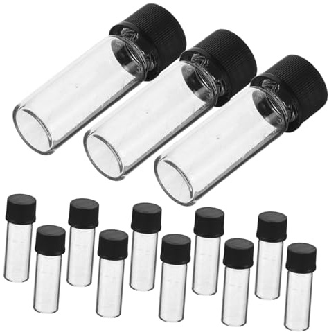 HAPINARY 100 Pièces Flacons Verre Transparent avec Bouchon à Vis Flacons Échantillons Réutilisables Étanches pour Cosmétiques et Huiles Essentielles Mini Contenants de Stockage Compacts