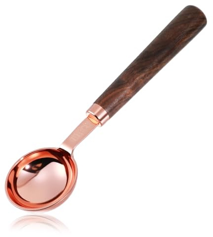 Nogeqi 1 Tablespoon Scoop, Coffee Measuring Spoon with Wood Handle, Stainless Steel Coffee Scoop for Beans,Espresso, Protein Powders, Tea, Sugar(1 Tbsp/15ml)