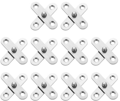 QUARKZMAN 10Pcs Cerniere A Perno Rotanti A 360 Gradi, 57 X 16.3mm Perni In Acciaio Inossidabile Cerniere Nascoste Per Porte A Battente Per Cucina, Argento