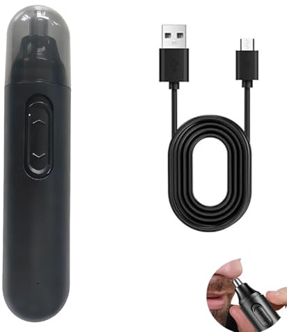 Multifunktionell näshårsklippare, USB-uppladdningsbar näs- och öronhårstrimmer med dubbla skärblad, professionell smärtfri ögonbryn och ansiktshårklippare för män och F