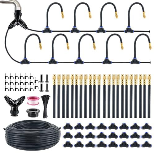 Eirolace Système d'Irrigation Goutte à Goutte 30M,Irrigation À 360° | Réglage Précis Du Brouillard D'Eau,Installation Facile,Système D'Irrigation Jardin Pour Terrasse,Serre,Jardin Balcon