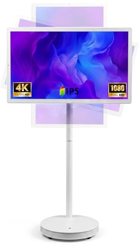 Giuggiolared 21,5/24/27/32 Téléviseur Intelligent Portable HD 1080p/4K, Smart TV Portable, Android Os, 8+128 Go, Écran Tactile Orientable Et Entièrement Rotatif 32 Pro4K