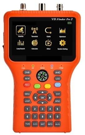 Détecteur de Satellite Portable V8 DVB-S2/S2X H.264/H.265, récepteur de Signal de télévision numérique, décodeur HD avec écran LCD pour l'installation de l'antenne