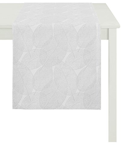 APELT 3002 48X140 88 Tischläufer, Polyester, Silber/hellgrau