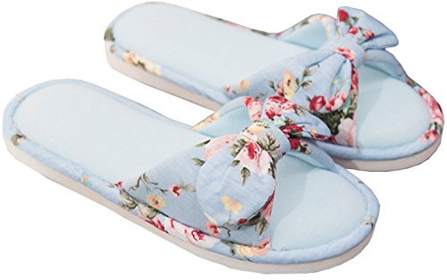 xsby Unisex söt mjuk sula inomhus sovrum tofflor vacker komfort fyra säsonger toffel, Blå/b, 6-7.5 US