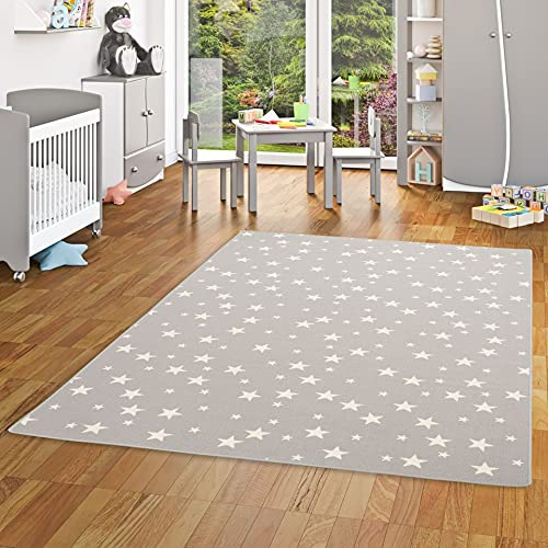 Snapstyle Alfombra Infantil y de Juego con diseño de Estrellas - Gris - 17 tamaños