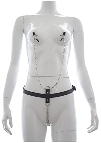 Bondage set Geschirr nippelklemmen mit kette + Slips Brustklemme SM Sexspielzeug für Liebhaber Frauen, Kit De Bondage Geschirr brustklammern extrem Fesseln Bondage Fetisch Nipple Clamp für Paare