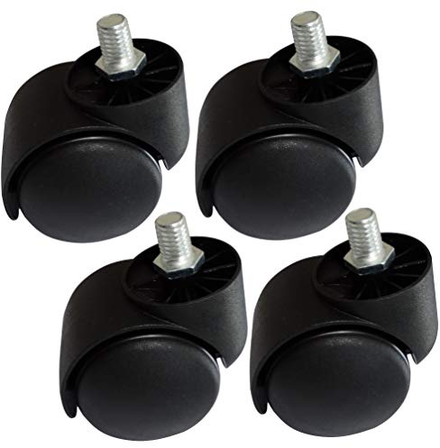 Aerzetix: 4 x Rollen für Drehmöbel Ø 50 mm H60 mm 40 kg Gewindestange M10 x 13 C42671