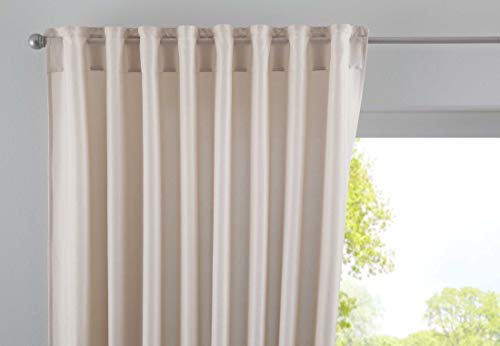 Vorhang Verdeckte Schlaufen Cationic »JENA« HxB 225x140 cm Sand Blickdicht Leinen Optik Gardine Meliert Gardinenband mit Raffhalter, 2019037