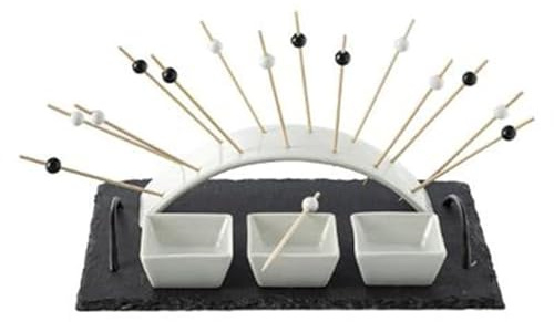 Secret de Gourmet - Set Apéritif 5 Pièces Arc 30cm Noir & Blanc
