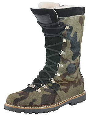 Ammann Damen Winter Schnürstiefel MALIX camuflage Kuhfell Lammfell Futter Profilsohle Größe 38