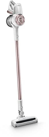 De'Longhi XLM417.WRG Scopa elettrica Senza Filo e Senza Sacco Ricaricabile,RICARICA VELOCE, Spazzola Motorizzata, 4 stadi di filtrazione, SVUOTAMENTO FACILE VELOCE E PULITO,Ricca Dotazione,Bianco/Rosa