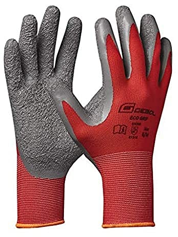 Gebol Eco Grip (1 Paar) - Arbeitshandschuhe mit Latex-Crinkle-Beschichtung, Feuchtigkeitsabweisend, Montage & Werkstatt, Nahtloser Polyester-Handschuh, für Herren, L (Gr. 9)