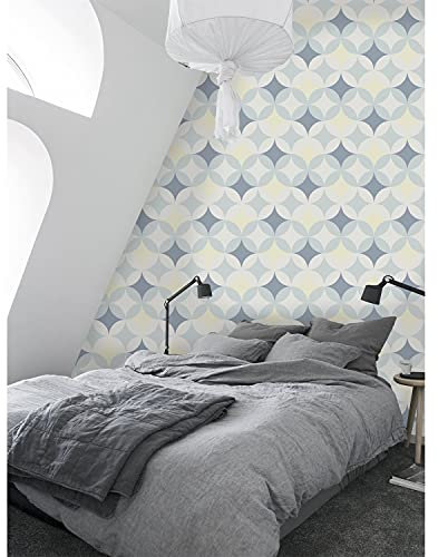Coloray Fototapete An Einer Wand Einfach Ablösbar Zuhause Dekor 416x254 cm Selbstklebende Tapete Mehrfach Klebbar Wandaufkleber Zimmer, Wohnzimmer, Büro - Abstrakter retro geometrisch