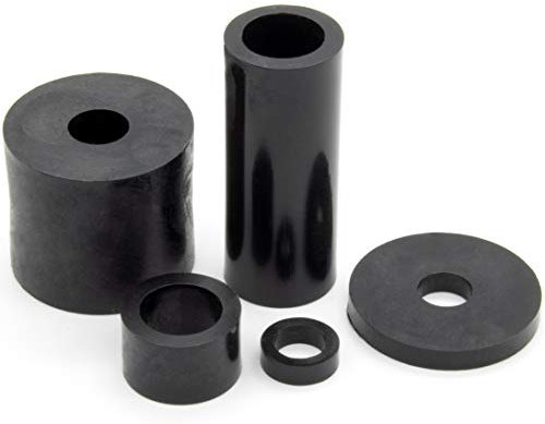 Enkotrade 10 casquillos distanciadores para M10 | 25 x 10,5 x 10 mm | espaciadores redondos de plástico arandelas espaciadores, cojinetes espaciadores, arandelas de distancia y casquillos roscados