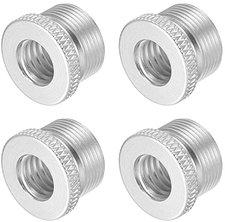 PATIKIL 4Pack Mikrofonstativ Adapter 3/8 Buchse x 5/8 Stecker Aluminium Legierung Gewinde Schraube Adapter für Kamera Stand Silber