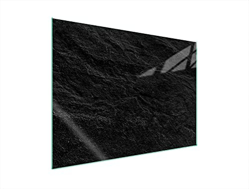 DarHaus Plaque de recouvrement, 70 x 52 cm, en verre, pour cuisinières électrique, à induction, convient comme décoration, protection anti-éclaboussures ou planche à découper, Ardoise Noir