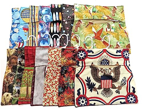 One Large Clothespin Bag, Eco Friendly Peg Bag, Your Choice: Strawberry, Eagle, Deer, Apples, Surfboard, Dogs, Seashells or Balloons