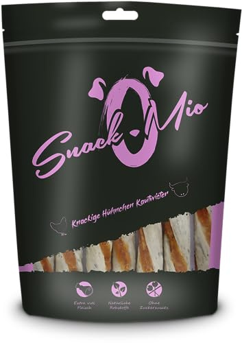 SnackOMio - Premium Kausnack für Hunde - Knackige Hühnchen Kautwister, 200g, 1er Pack (1 x 0,2kg)