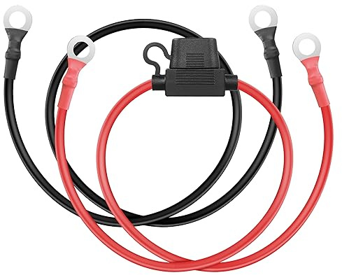 O-Ring-Ösenklemme, Batterie-Ladekabel, YACSEJAO 10 AWG, 8,4 mm, O-Ring-Terminal, robustes Boost-Kabel mit 30-A-Sicherung (91 cm)