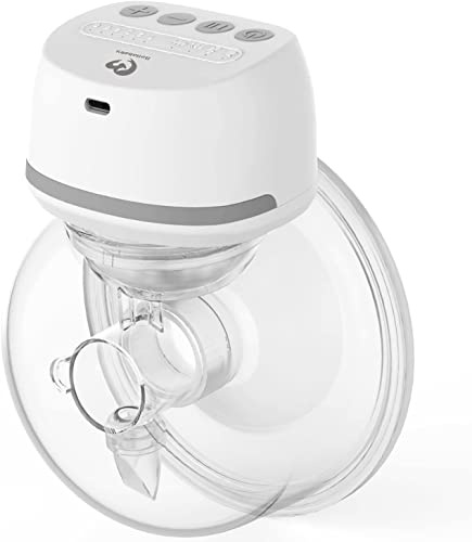 Bellababy Tiralatte elettrico portatile, tiralatte elettrico a basso rumore e indolore,4 modalità e 6 livelli di aspirazione,Pompa per latte elettrica portatile,24 mm