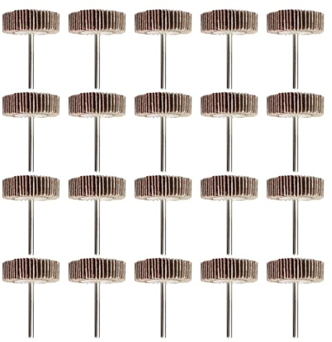 Rocaris 20 Pack Flap Wheel, 120 Grit for Rotary Tools，1/8 inch Shank (32X10X3)