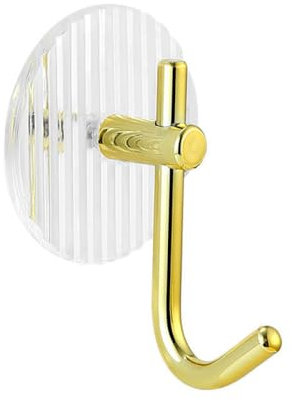 ZIBRALUL 1/4 Stück Haken zum Aufhängen an der Wand, Schwarz / Gold, Klebehaken, Badezimmer, Handtuchhalter, ohne Bohren, 1 Stück