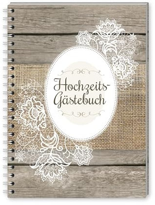 familiawedding Ja, ich will - Design A4 Gästebuch zur Hochzeit, romantisches Hochzeitsgästebuch mit lustigen Fragen zum Ausfüllen