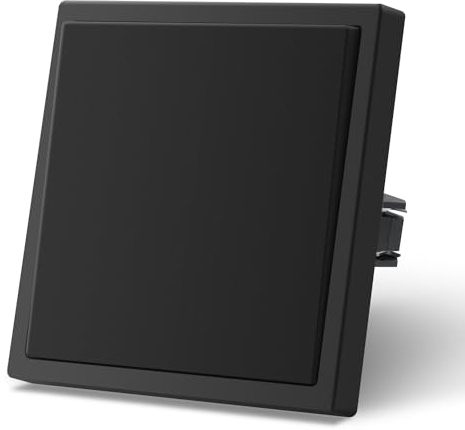 MVAVA Lichtschalter Unterputz, Standard Lichtschalter 1 Fach 1 Weg, Kunststoffe Wandschalter 80mm x 80mm, Schwarz, M2-Serie