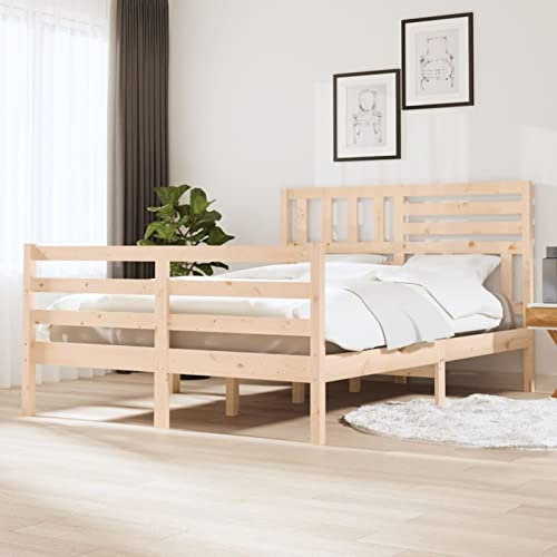 Sufrk Massivholzbett Bettgestell Bed Frame Bett Mit Bettkasten Hausbett Bett Massivholz 160x200 cm - 3101098
