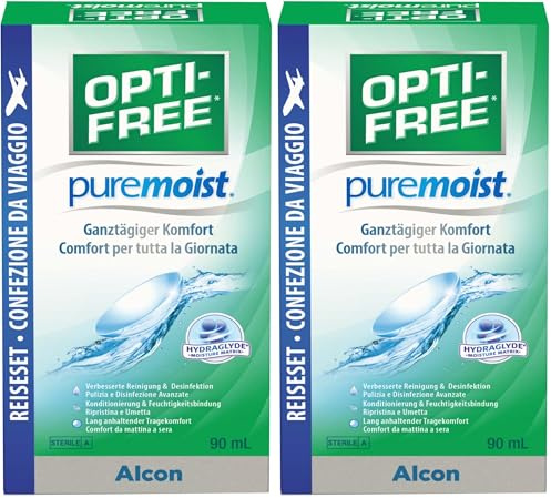 Opti-Free PureMoist soluzione per lenti a contatto | confezione da viaggio |1 x 90 ml