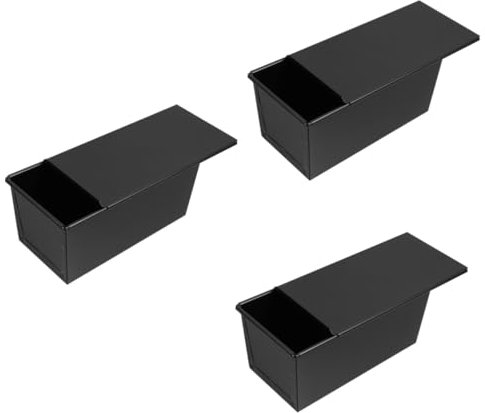 IMIKEYA 3 Pz Stampo Per Toast Stampo Per Pane Per La Cottura Teglia Antiaderente Teglie Per La Cottura Teglie Per Il Pane Fatto in Casa Teglia Con Coperchio Ferro Da Stiro Black