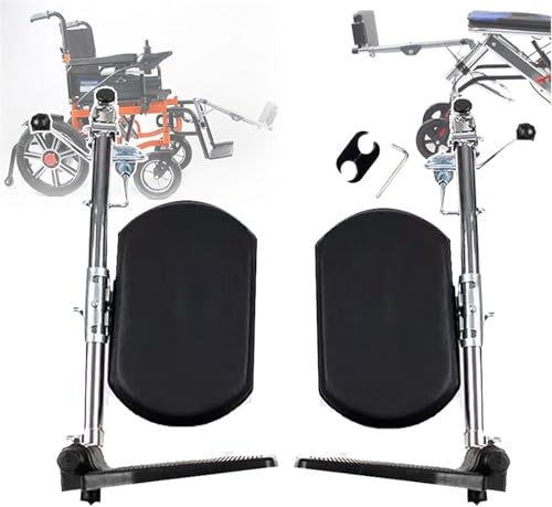 SXRLOZ Anhebbare Beinstützen Für Rollstühle – Universell, Einzelpedalträger: 100 Kg, Einfache Reinigung, Verstellbarer Winkel/90°–180°, Mit Gepolsterten/Fußplatten, Für Behinderte/Alte(Apair)