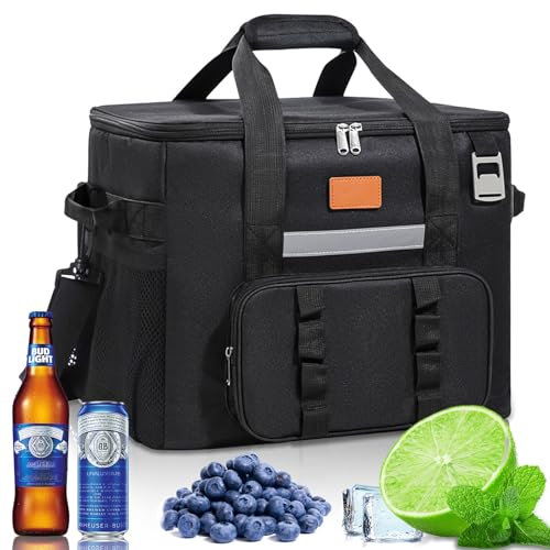 BBLTIFF 40L Bolsa Termica Portátil para Alimentos, Nevera Portátil, Bandolera, Abrebotellas y Bolsillos Múltiples