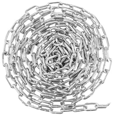 MARWOTEC 10m Schweißkette 5mm verzinkte Kette 10 Meter DIN 763 geschweißt ø 5mm langgliedrig in Enden á 10 Meter Rundstahlkette mit verschweißten Gliedern 5mm dick 10 Meter lang