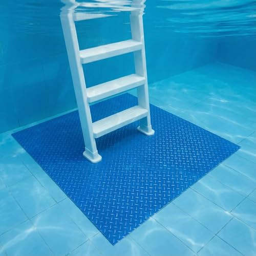 Pool Ladder Step Mat,Blue, 9x24/9x36/36x36,Waterproof Pool Mat Anti Slip Swimming Pool Protector Pad mat (Blue, 36x36Inch)