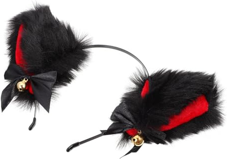 Diadema Orejas de Gato para Cosplay, Tela Negra Ligera