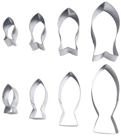MAXQUU 8 Pieces Of Fish-Shaped Mold, Stainless Steel Mold, Dough Cutting Mold, Baking Accessories, Kitchen Tools.