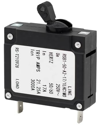 Interruttore termico a pulsante Interruttore automatico a levetta magnetico idraulico 17A 250V unipolare in bachelite nero e bianco