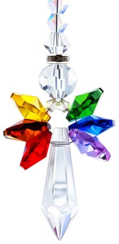 BEAMARKER Acchiappasole In Cristallo con Angelo Custode Arcobaleno, Ornamento Da Appendere, Prisma In Vetro, Creatore di Arcobaleno per La Decorazione di Finestre, Auto, Verande, Acchiappasole Spiritu