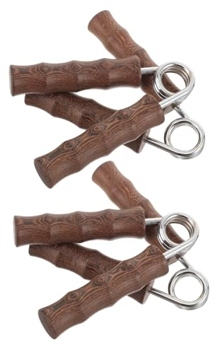 STOBAZA 4 Pinzas de Mano de Madera para Ejercicios de Agarre y Masajeador de Dedos, Fortalecedor de Muñeca Portátil para Rehabilitación y Entrenamiento de Fuerza de Mano y Antebrazo