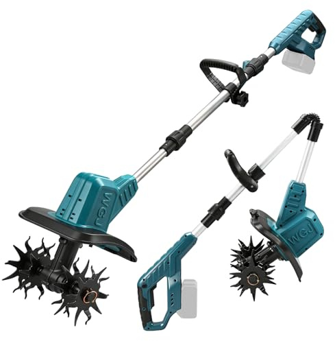 Akku Gartenfräse für Makita 18V Akku (Ohne Akku), 550W Bürstenloser Bodenhacke mit 20cm Arbeitsbreite,15cm Arbeitstiefe, Elektro Motorhacke für Rasen-/Bodenbearbeitung