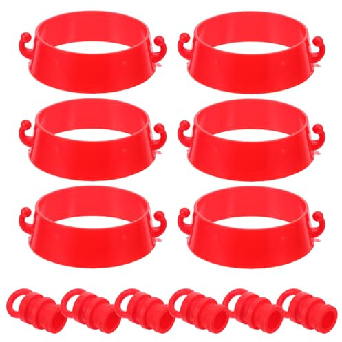 WEKADRIN Kit Collari Conici da Costruzione in Plastica Resistente, Connettori a Catena per Coni Stradali, 12 Pezzi Gancio Visibile per Barriere di Sicurezza in Parcheggi e Cantieri, Uso