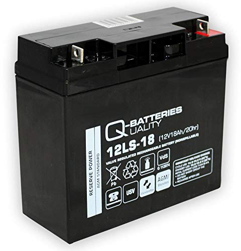 Q-Batteries Batteria 12LS-18 12 V 18 Ah al piombo/AGM VRLA con VdS
