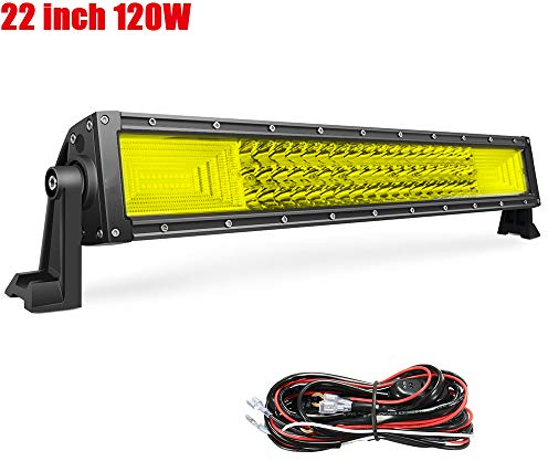 Willpower Led Arbeitsscheinwerfer Bar Gelbes Licht, 22 Zoll 270W Gewolbt Led Balken 12v Mit Kabelbaum Wasserdicht led lightbar Auto led lichtbalken 12v led Scheinwerfer für SUV Offroad ATV UTV 4x4