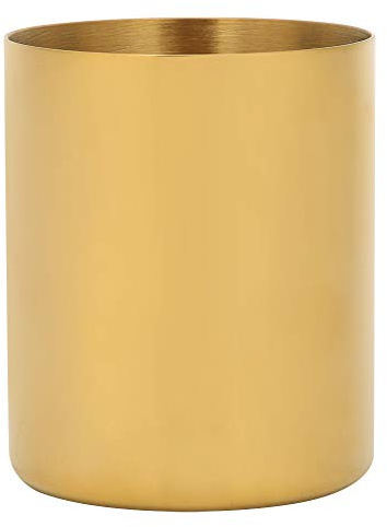 Cikonielf Edelstahl Bleistiftbecherhalter Gold Galvanisieren Tischvasen Make-Up Pinselhalter Desktop Stationery Organizer