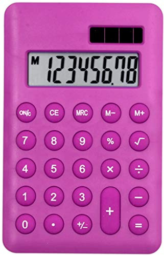 Alina Handheld Mini Pocket Calculator | 8 Digit Display | Battery Small Basic Fully Functional | Fun School Kids Home Office Nurse Colourful Party Gift Event Stocking Filler (1, Pink)